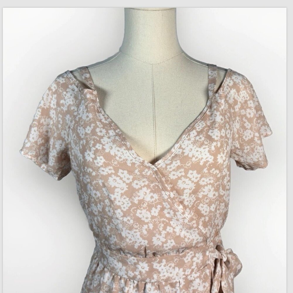 (S) SIENNA SKY Off-Shoulder w/ Straps V-Neck Faux Wrap Dress - Picture 5 of 13